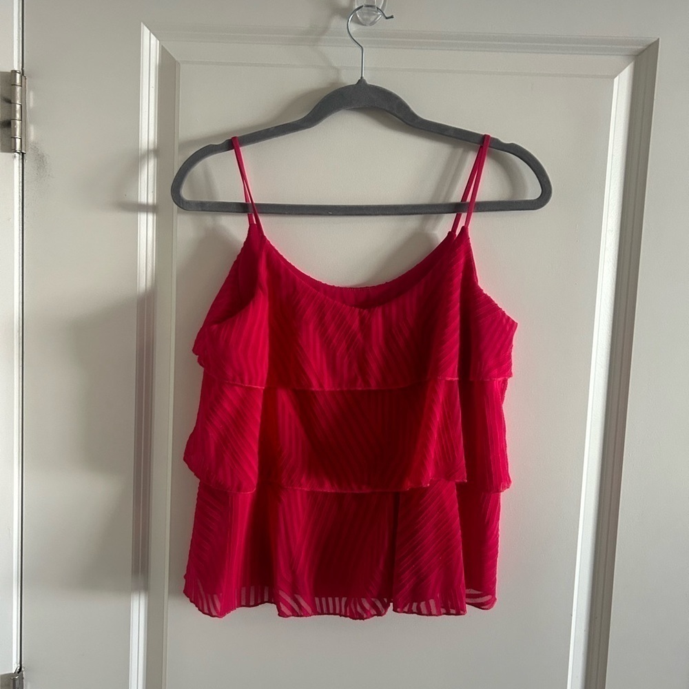Anthropologie Amadi Tiered Cami Tank Top in Pink Rose Size XS - Picture 2 of 8